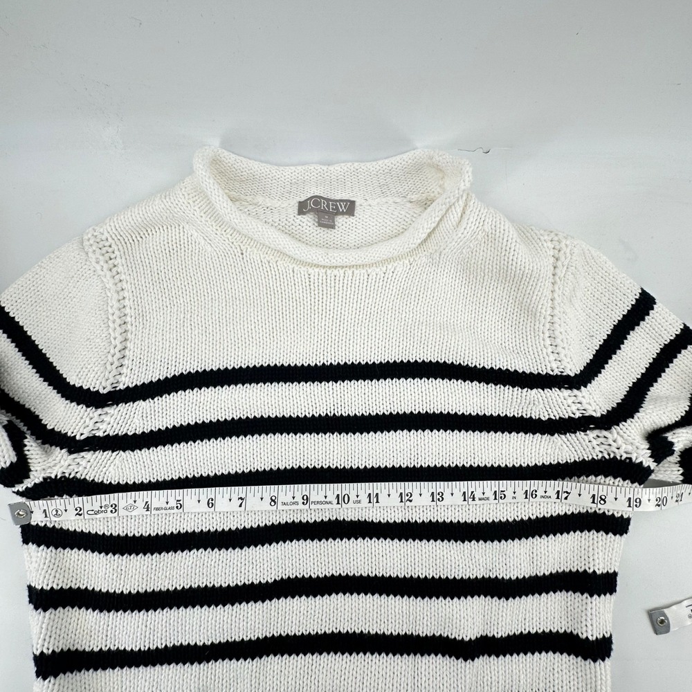 J.Crew Roll Neck Striped Sweater Cotton Fisherman Preppy Nautical Coastal M - Picture 6 of 7